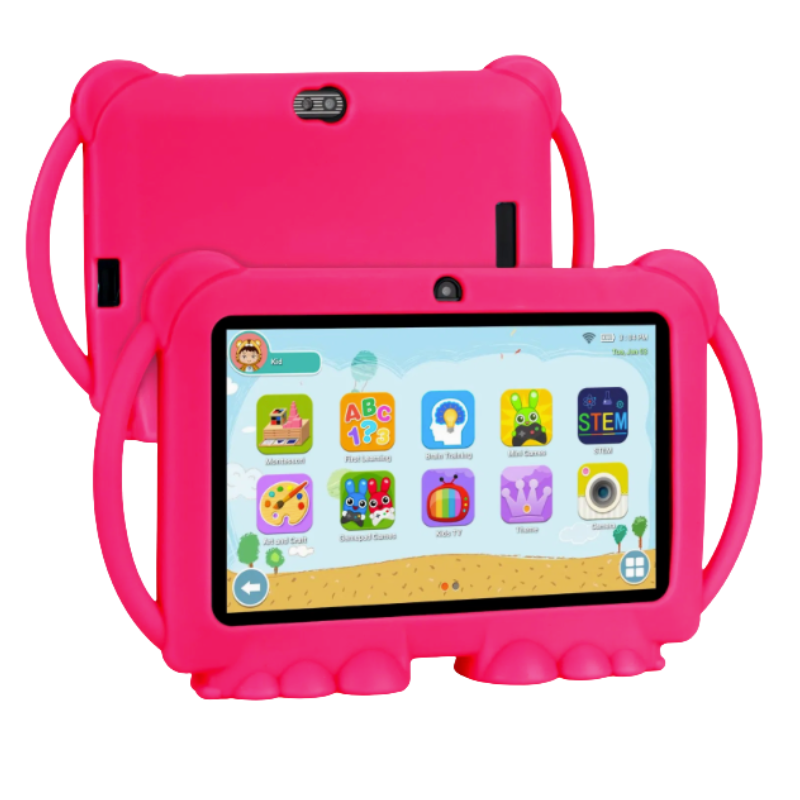Tablette enfant 7″ rose avec coque